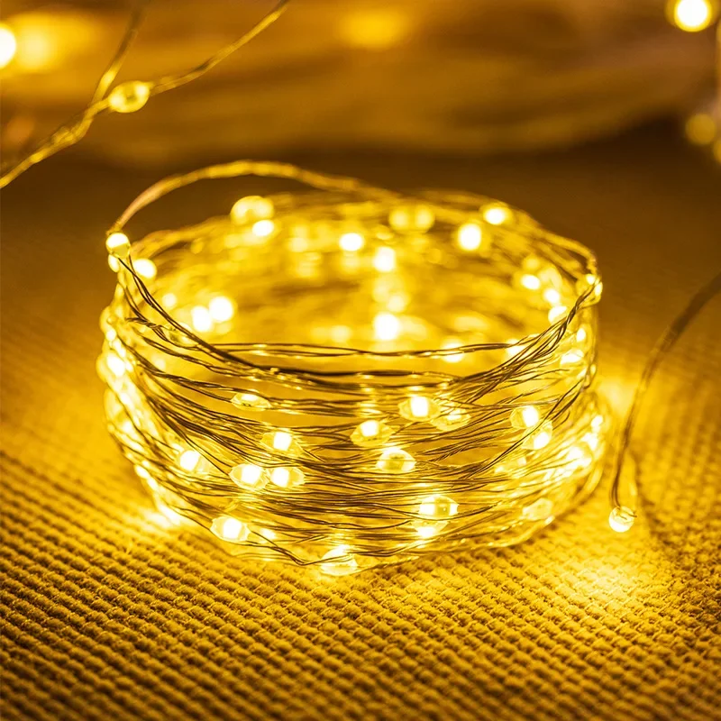 20-300LED USB Fairy Lights, Battery Operated String Lights for Christmas, Party, Garden Wreath, Home Decor - Warm White/Color