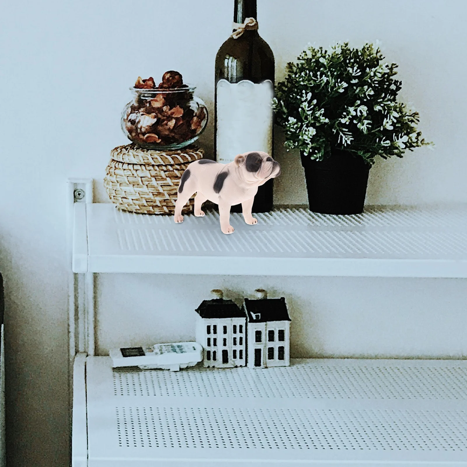 1pc Mini Bulldog Statue Realistische Pvc Hund Simulation Tier Home Office Decor Desktop Pet Ornament Welpen Figur Auto Dashboard