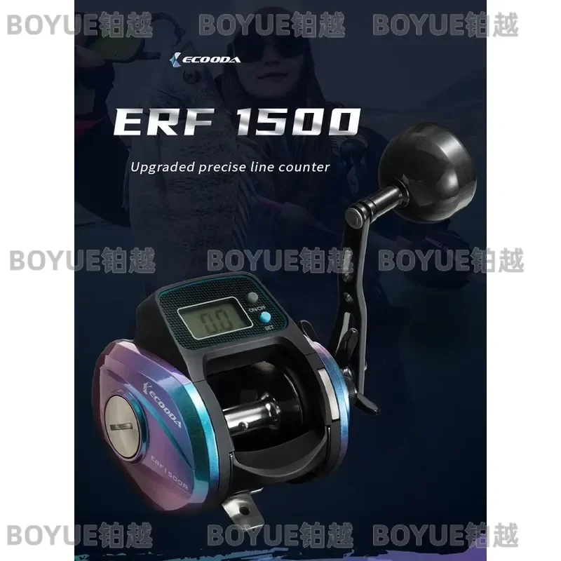 Line Counter Fishing Reel Overhead Sea Trolling Wheel 8kg 12kg 15kg Drag Power Saltwater Gear Deep Drop Angling Equipment