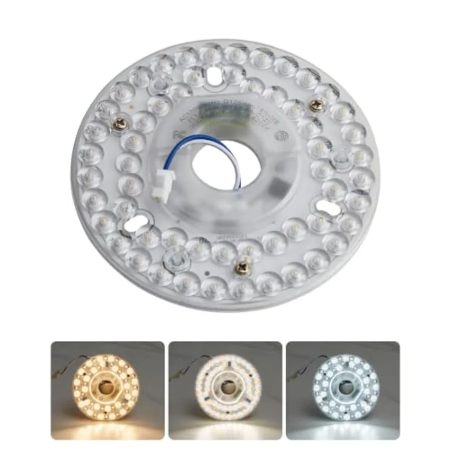 LED Fan Light Kits Replacement, LED Light Kit 15W 120V 2000LM 3 Color Temperature 3000K 4500K 6000K Ceiling Fan Led Replacement