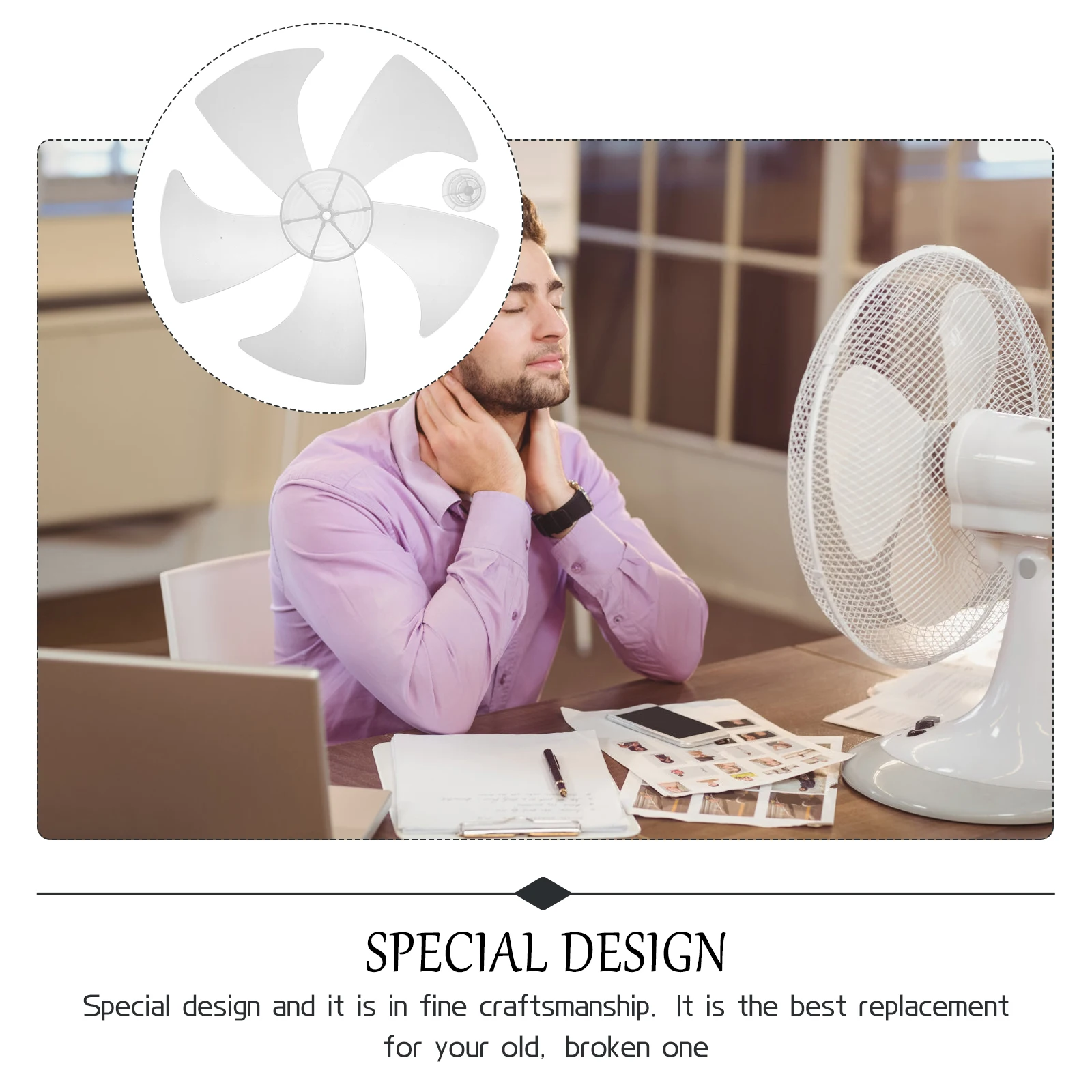 

14Inch Plastic Fan Blades 5-Leaf Replacement For Standing Pedestal Floor Fan Round Bore Universal Repair Parts Accessories