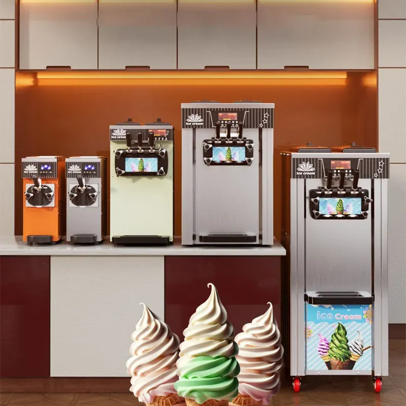 Commercial Automatic 3 Flavor Soft Italian Vertical Ice Cream Machine For Business Self-Service Option