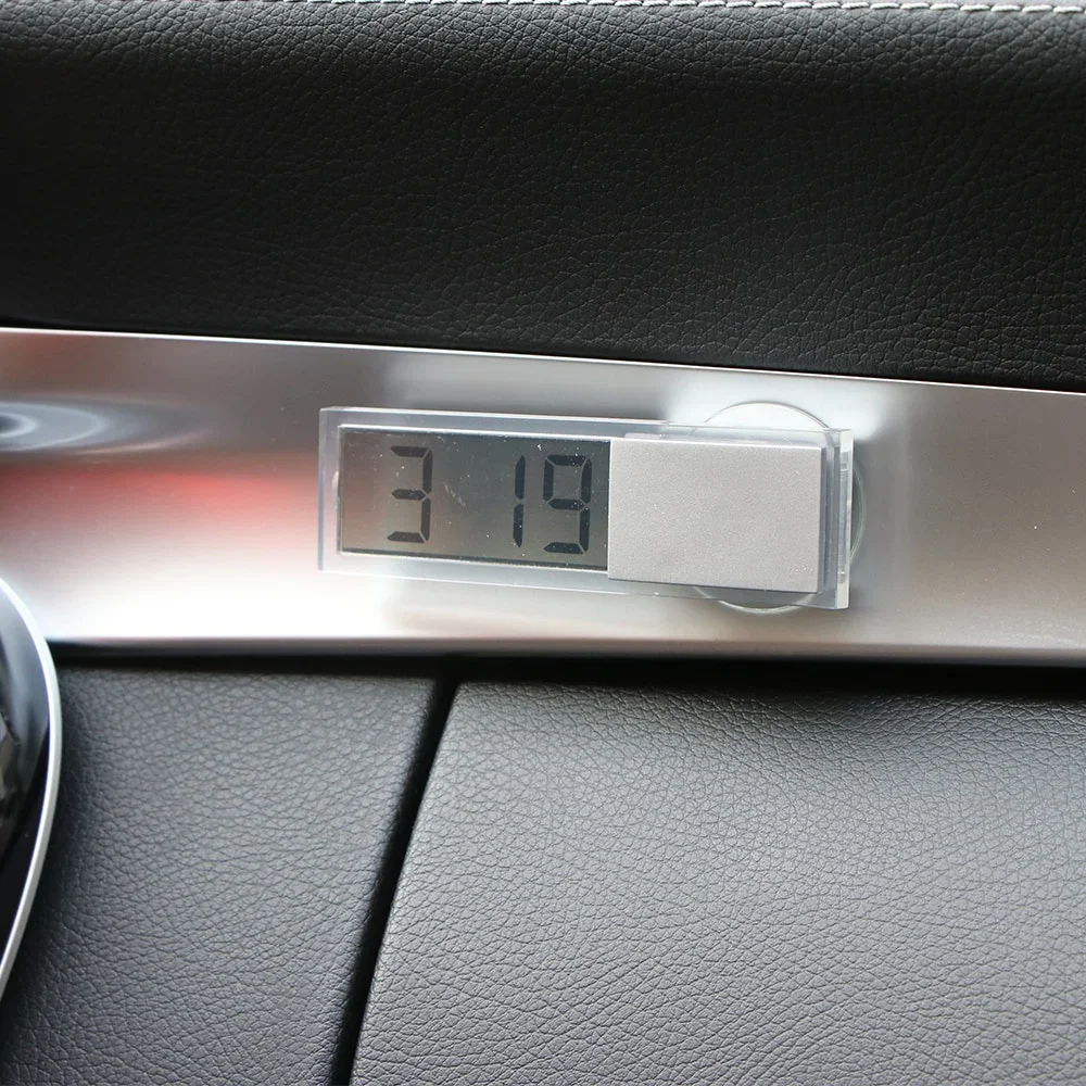 LCD Display Mini Portable Electronic Window Clock with Suction Cup Watch Car Interior Ornament Accessories