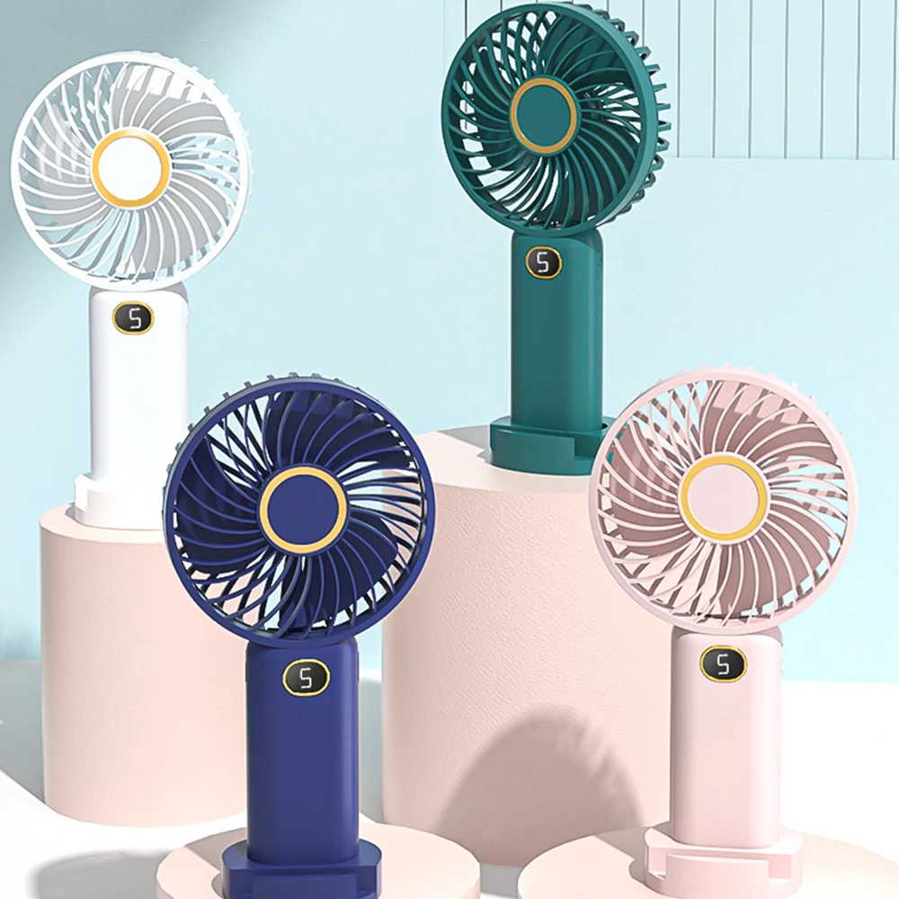 

Travel Rechargeable USB Mini Handheld Fan Cooler Portable Charging Mini Fan Silent Charging Desk Dormitory Office Student Gifts