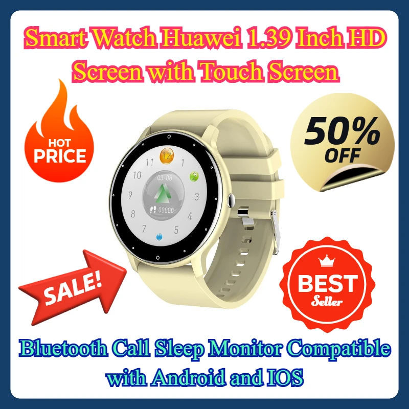 

Bluetooth Call Sleep Monitor Compatible with Android and IOS Smart Watch Huawei 1.39 Inch HD Screen with Touch Screen