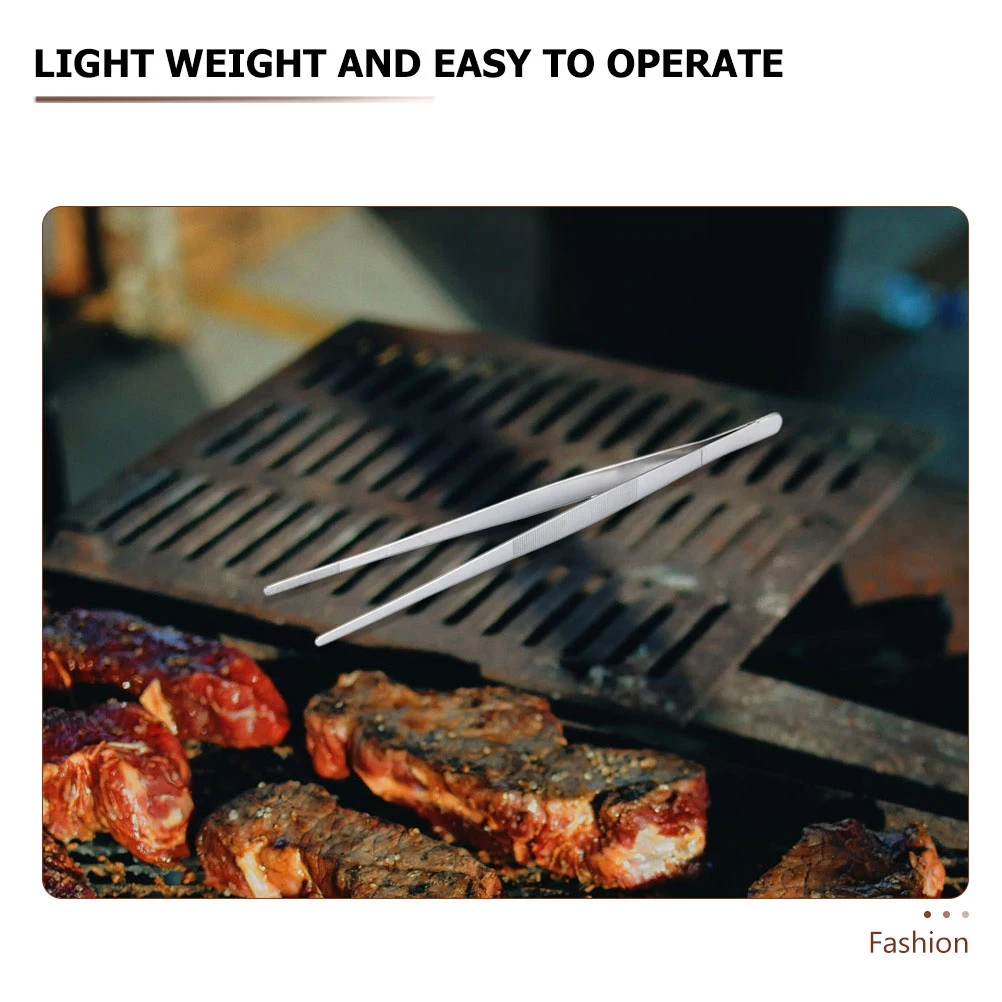 

1pc Stainless Steel Food Tweezers Cooking Tongs For Steak Bbq Salad Serving Kitchen Gadget Small Food Clamps Buffet Tong