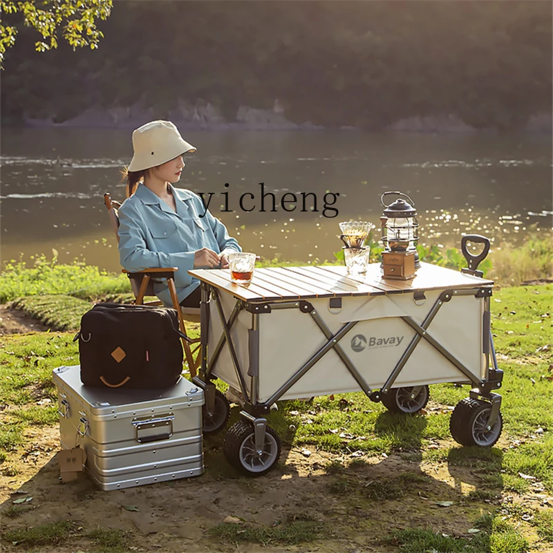 XL camp camper outdoor camping trolley shopping cart fishing cart plus wide wheel picnic cart