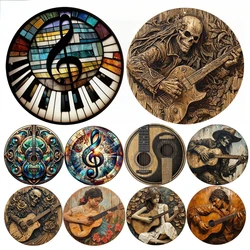 Round Metal Aluminum Sign Art Painting Wreath Decorative Plates Entrance Decor Gift Mask Theme For Bar Club Home Room Wall Decor