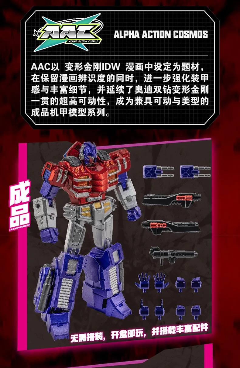 IDW Transformers Collectible Figure AULDEY AAC Blind Box Storm Gathering Mecha Model Optimus Orion 30+ Joint Action Figure Toys