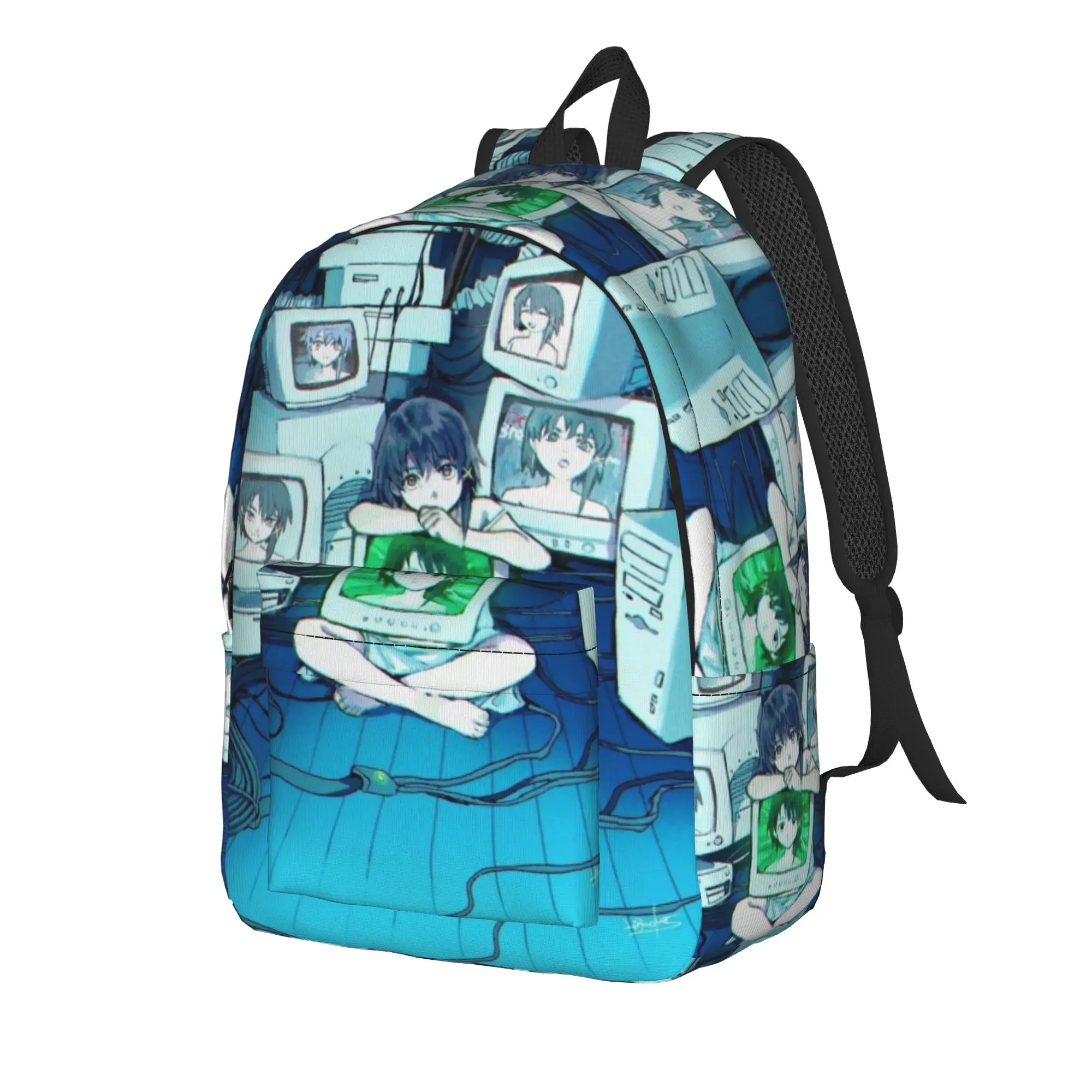 Serial Experiments Lain Lwakura  Backpack for Men Women Casual High School Hiking Travel Daypack  College Canvas Bags Sports