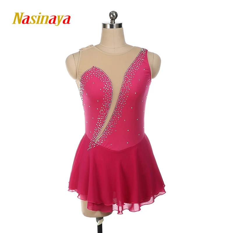 

Костюм для фигурного катания, платье для выступлений, пошитое на заказ для детей и взрослых, безрукавное платье для соревнований для девочек