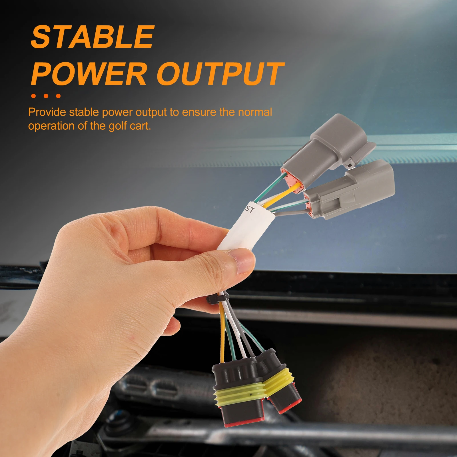

Golf Cart Adapter Cable Voltage Divider Conversion Plastic Cord for Golf Cart Electrical Systems Stable Power Output Easy