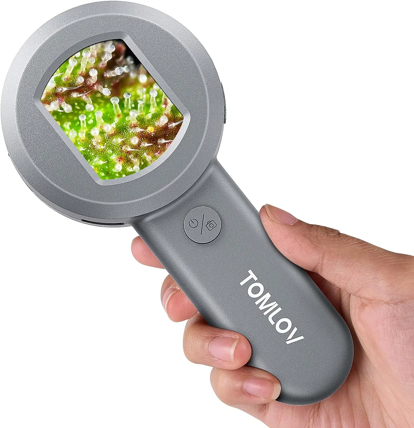 TOMLOV P10 2 Inch LCD Digital Microscope 100X Pocket Magnifying Glass with Light Handheld Coin Magnifier for Collectors