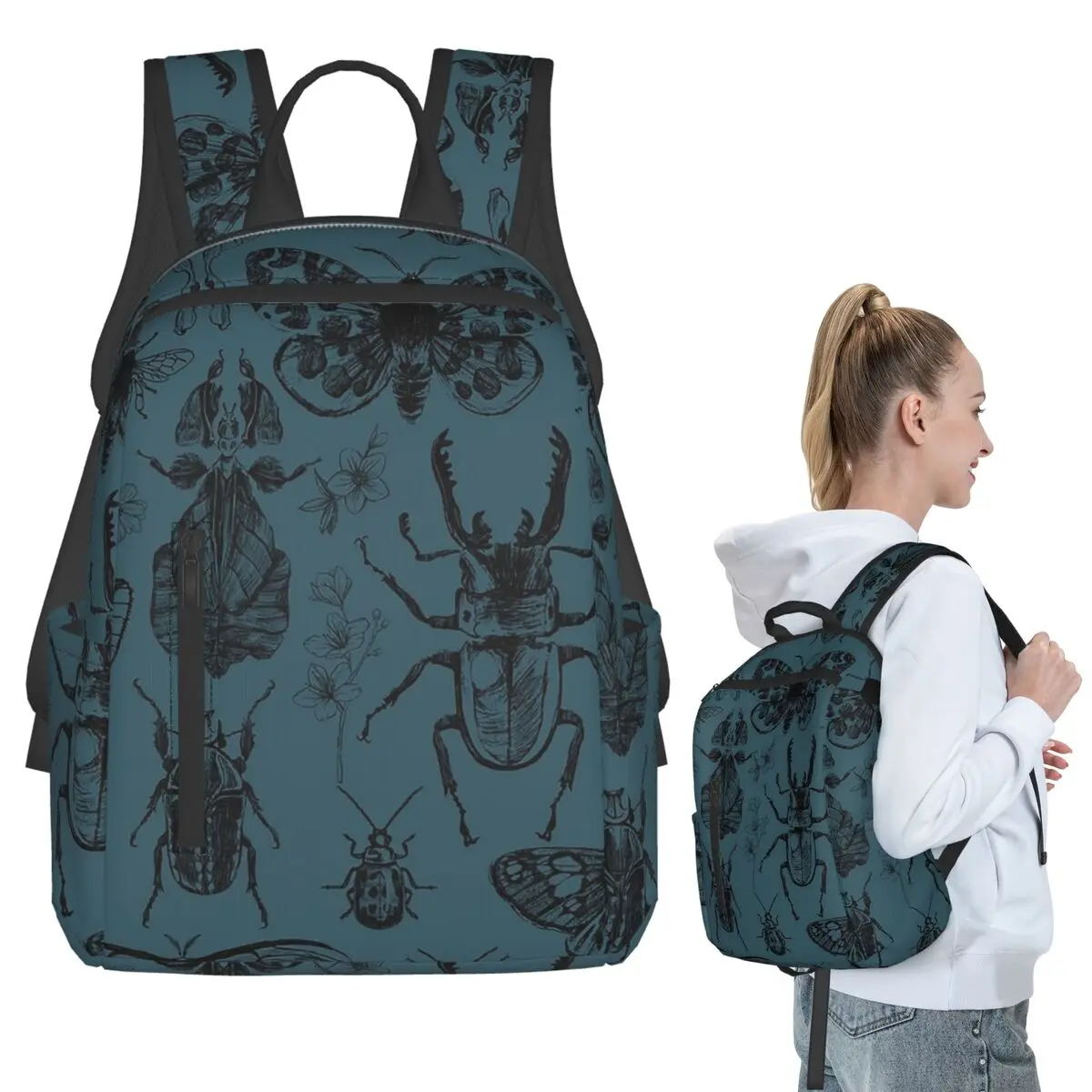 Vintage Insect Entomology Themed (8) Backpack Student BookBag Boys Girls School Bag Laptop Shoulder Bags Men Women