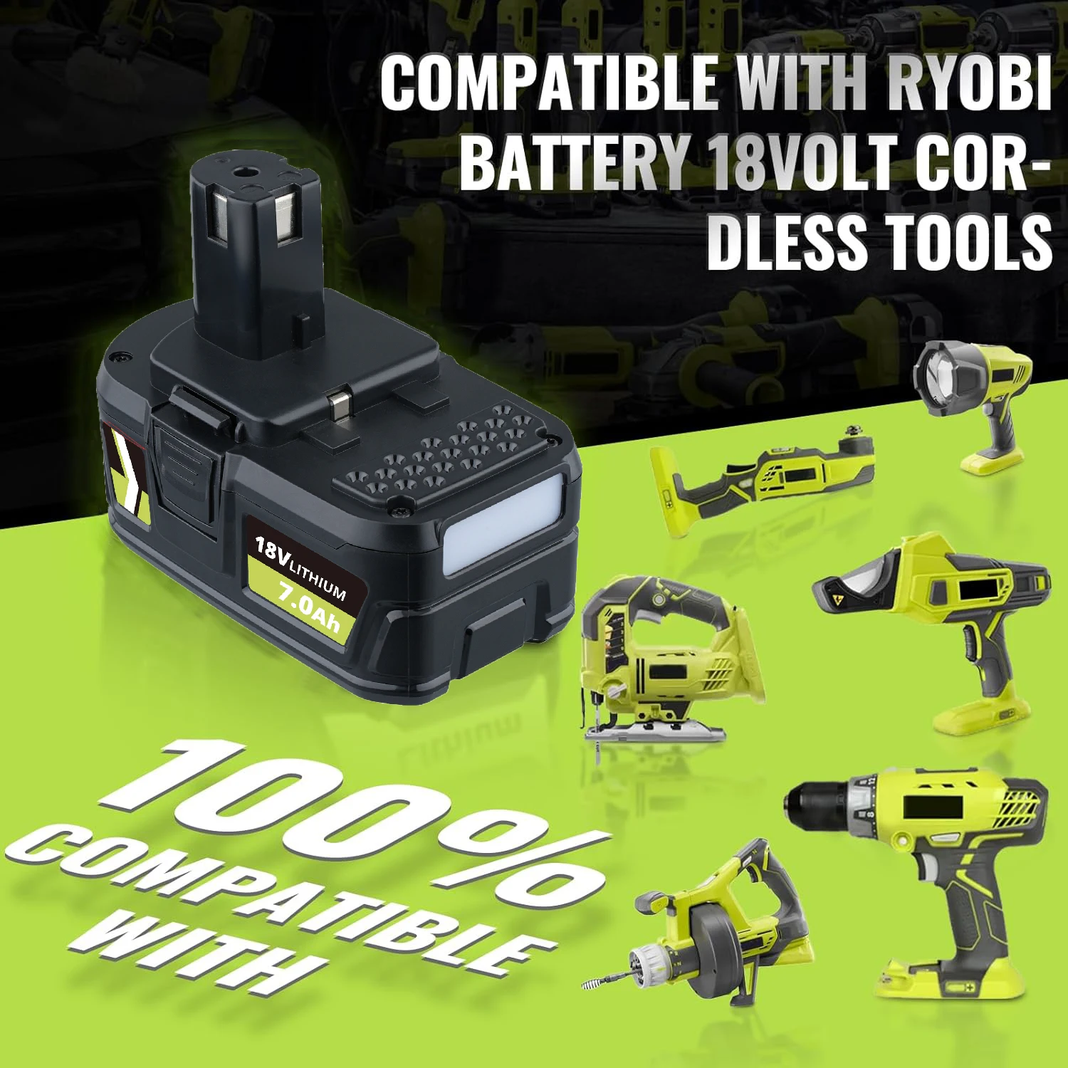 VANON 2Pack 7.0Ah P108 Li-on استبدال لـ ryobi 18v P102 P103 P107 P109 دبوس بطارية متوافق مع أدوات كهربائية لاسلكية 18 فولت