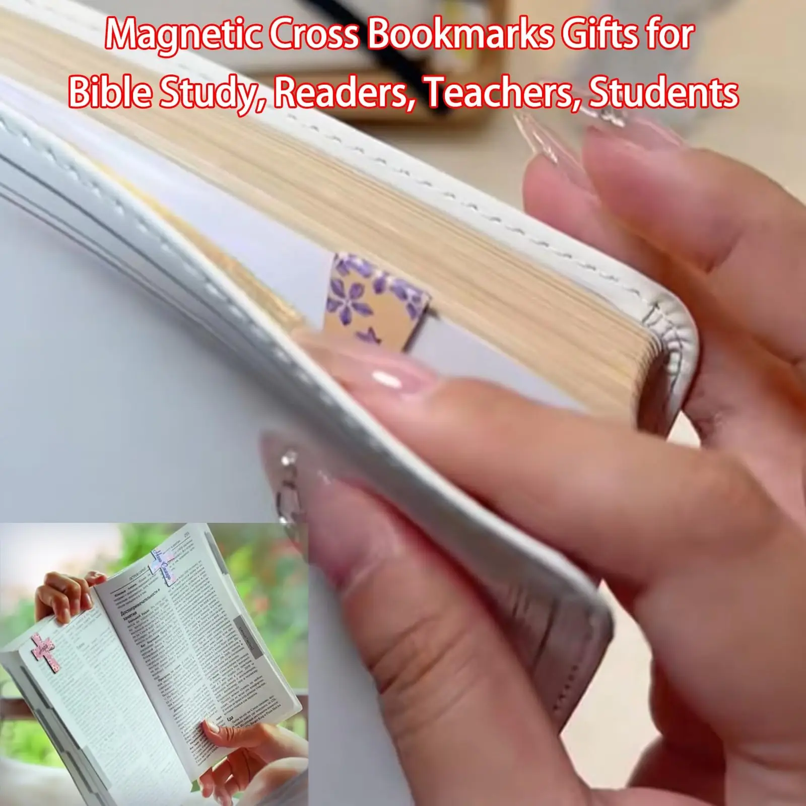 12/16/24PCS Magnetic Bookmarks Creative Cross Bookmark