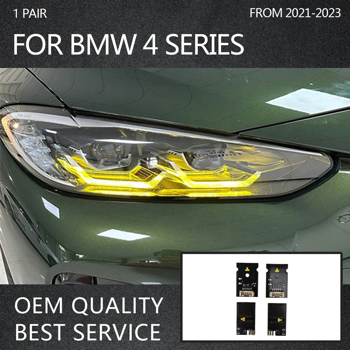 Lemon Yellow DRL RGBW multicolor LED boards daytime running lights for BMW M3 M4 4series G80 G22 G82 G23 G26 Non-laserlight