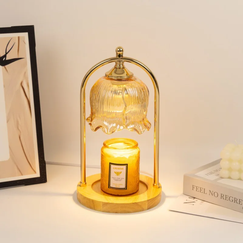 Bougie fondue lampe diffuseur cadeau lampe de bureau sans fumée contrôle de la température style rétro américain veilleuse aromathérapie fondu