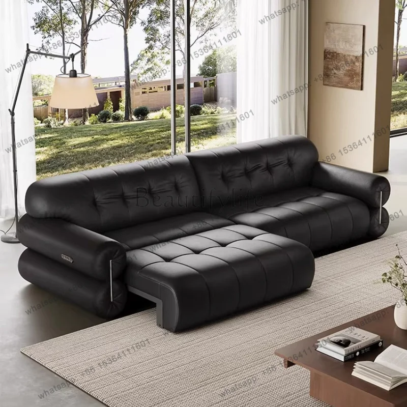 LSSingle Double seater Four person Luxury leather electric function retractable sofa living room sofas couch Convertible sofa