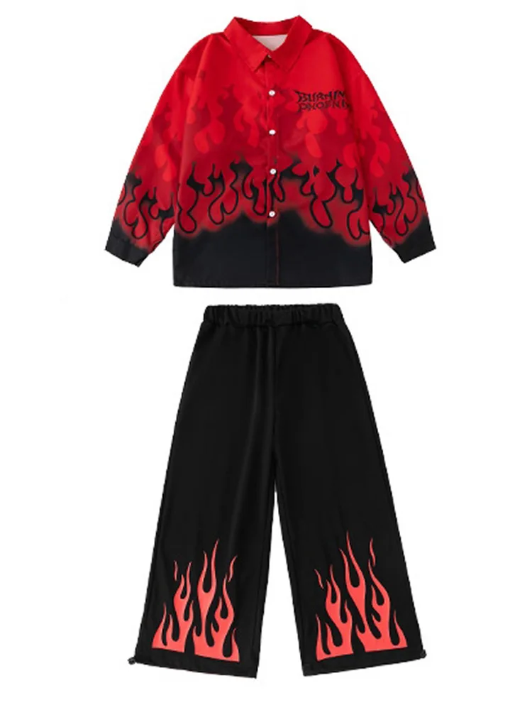 kids-hip-hop-dance-costume-red-flame-shirt-pants-girls-boys-loose-street-dance-clothing-jazz-performance-wear-team-suit-bl14774
