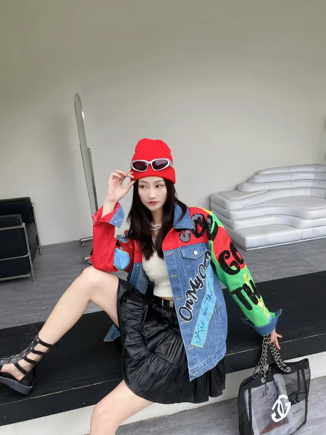 2025 Spring and Autumn Fashion Casual Versatile Denim Jacket Loose Long Sleeve Top Heavy Stitching Denim Jacket for Women