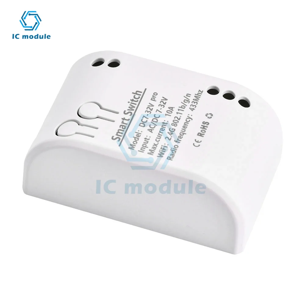 EWelink Smart WiFi Relay Module DC7-32V Switch Relay Timer Wireless Remote Control Inching/Self-locking for  for Smart Intellige