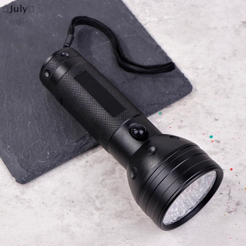 〔July〕High Power 51 LED Flashlight Purple Light Counterfeit Detector Ultraviolet UV 395nm Pet Urine Scorpion Detector UV Torch