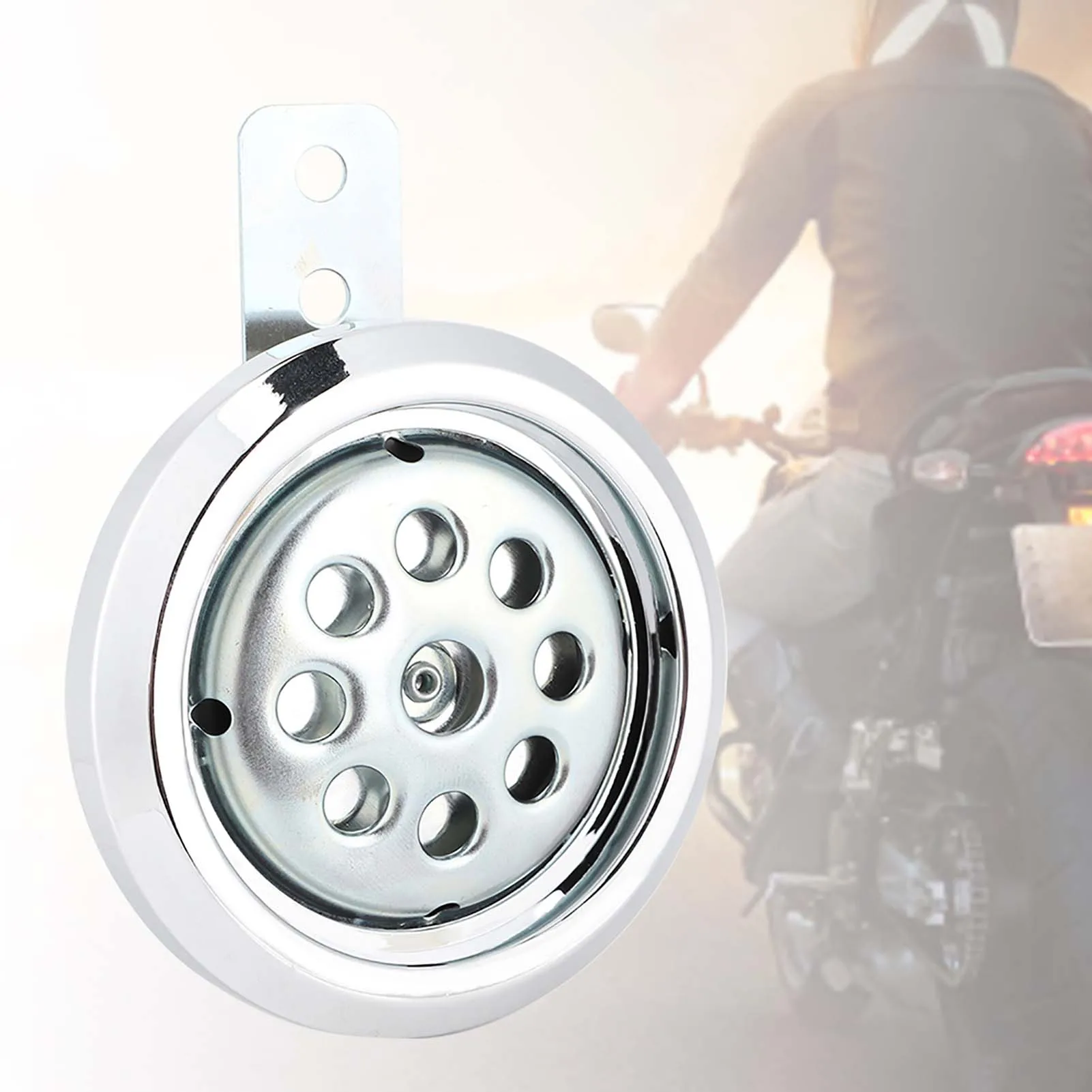Universial Motorcycle Horn Waterproof 105dB Loud 12V 85mm W/Honeycomb Chrome Cover