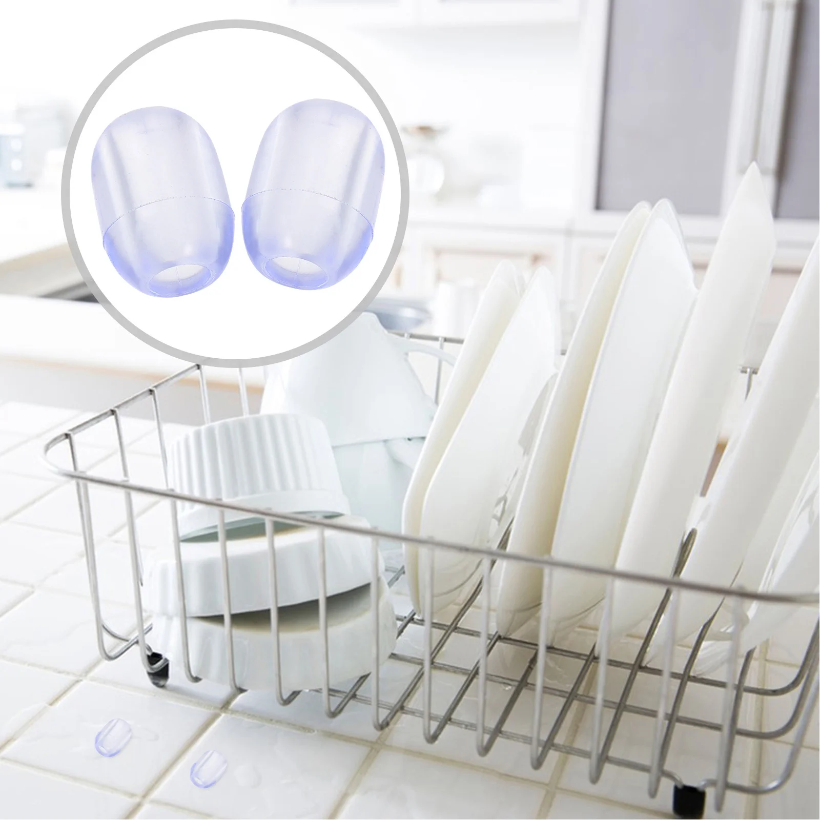 

20Pcs Universal Sink Grid Rubber Feet Anti-Slip Protector Bumpers 1.50x0.60x0.60cm Replacement Feet for Dish Drainer