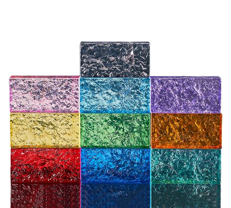 Solid Glass Brick Multi-color Crystal Transparent Decorative Texture Rectangular Hot Melt Cross-category Curtain Wall