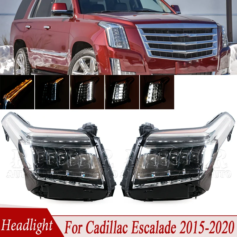 Car LED Headlight Assembly For Cadillac Escalade 2015 2016 2017 2018 2019 2020 DRL Turn Signal Light Head Lamp 84216044 84580183