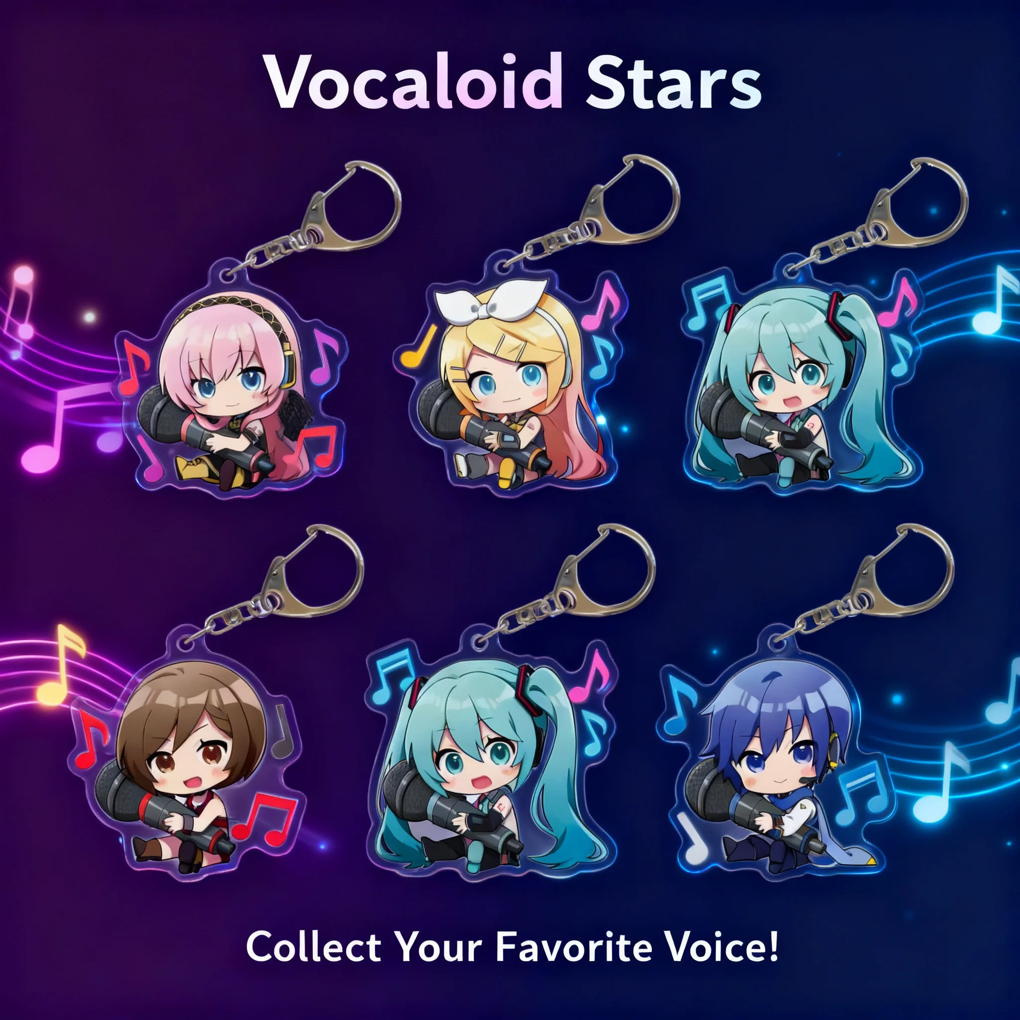 Llavero de Miku Hatsune, Accesorio de Acrílico, Soporte para Figura de Anime, Colgante de Luka Megurine, Rin Kagamine, Decoración