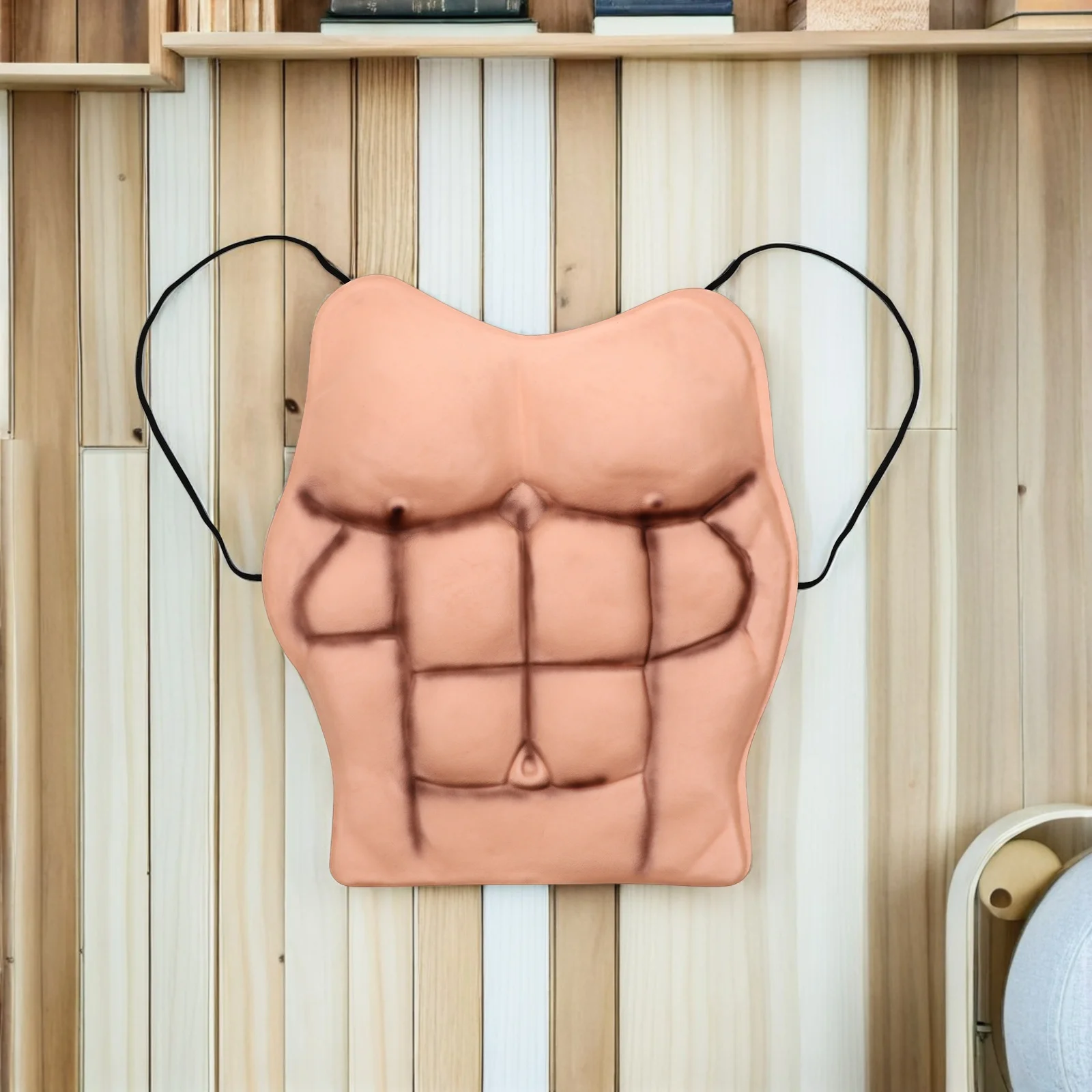 2 個の偽の胸筋リアルな着用可能な ABS 男性用軽量筋肉スーツ小道具コスプレハロウィンコスチュームに簡単に着用できます