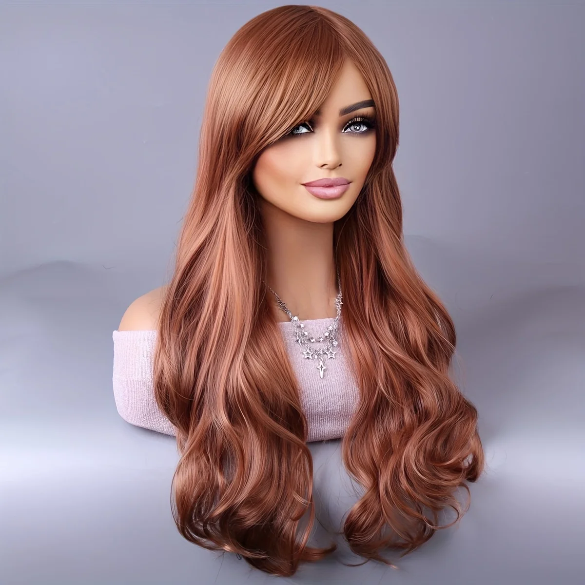 Women's long wavy hair, large curls, big waves, voluminous wig, synthetic wig, hairpiece
