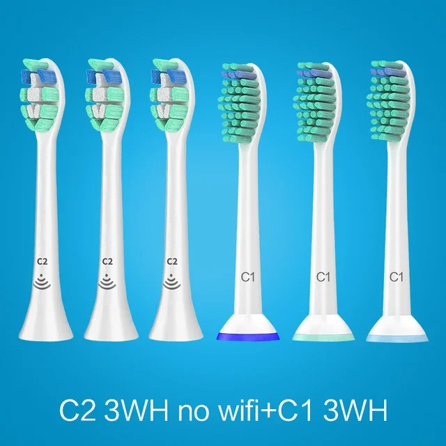 Electric Toothbrush Heads Set - Optimal Plaque Defense - White & Black - Replaceable Brush Heads