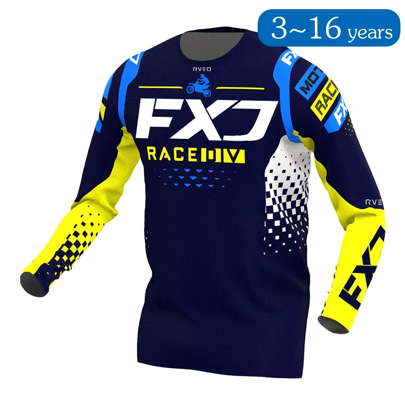 Children's off-road motorcycle jersey Motocross shirt Boys Girls 3 4 5 6 7 8 9 10 11 12 13 14 15 16 years old mx bmx Enduro Kid