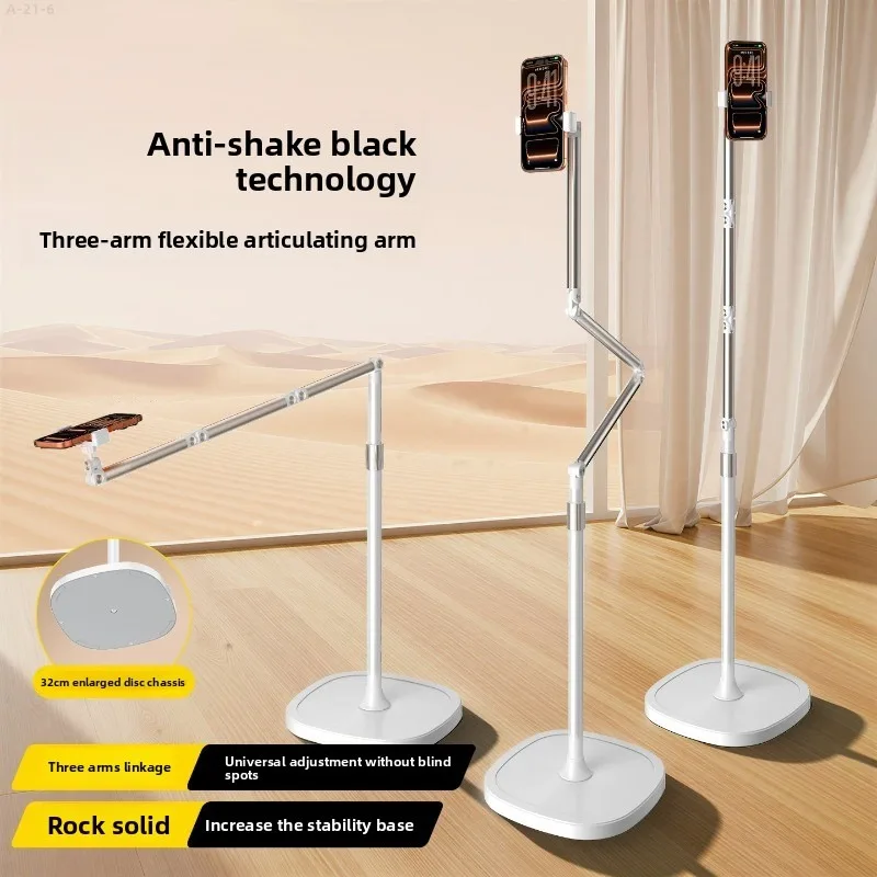 

New Phone Stand for Live Streaming Floor Support Bracket Lazy Cantilever Phone Holder Overhead Shooting Mirror Shooting