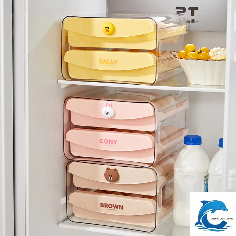 Applicable toDrawer Type Egg Storage Box, Food Grade Refrigerator Egg Organizer, Home Kitchen Fresh-Keeping Egg Holder Container