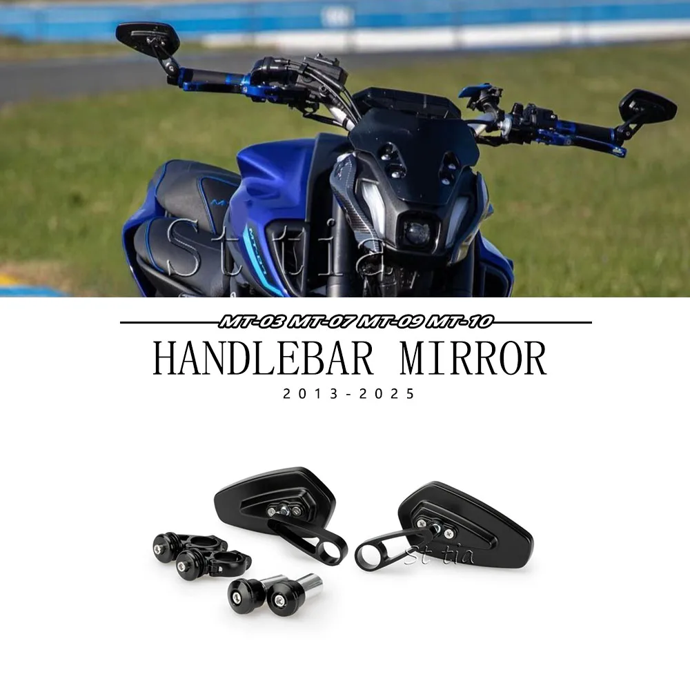 

For Yamaha MT-03 MT-07 MT-09 MT-10 2013-2025 Handlebar Rearview Mirror Motorcycle Anti-Glare Handle Bar End Mirrors Accessories