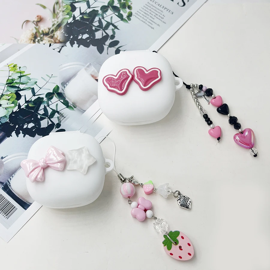 love Cover For Soundcore Liberty 5 / C50i P40i /C40i C30i A30i / Aero Clip /R100 Case with keychian Silicone Earphone cover