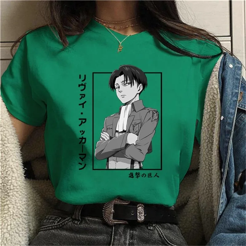 New Levi Ackerman T Shirt Fashion Anime Harajuku Tees Casual Round Neck Loose T Shirt