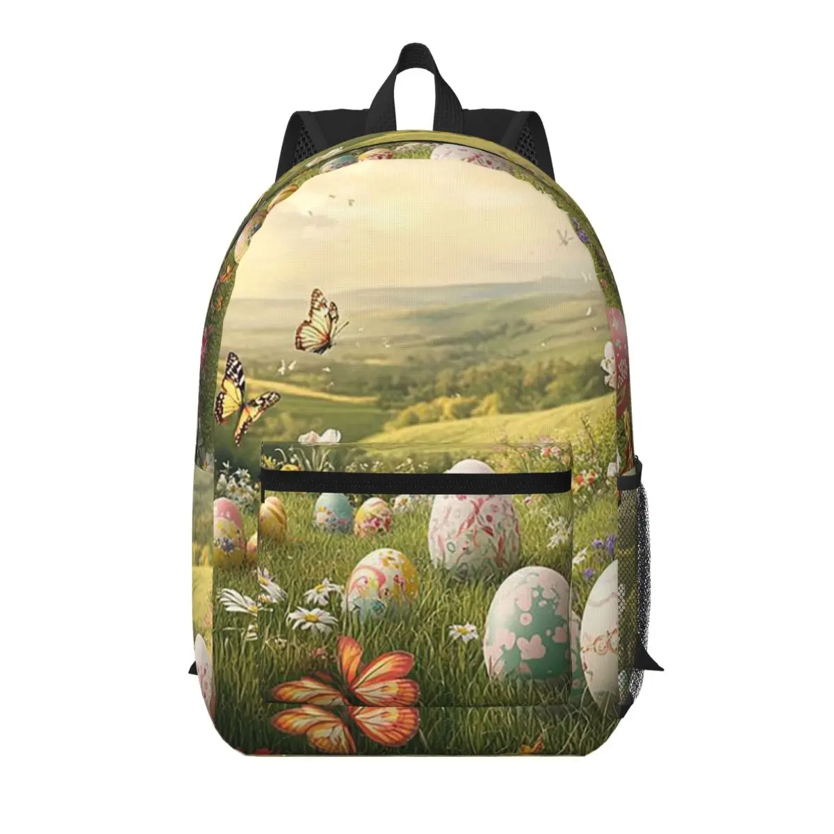 

Easter Egg Pattern In Grass Student Backpack School Bag Hiking Travel Daypack for Men Women Bookbag Shoulder Bags
