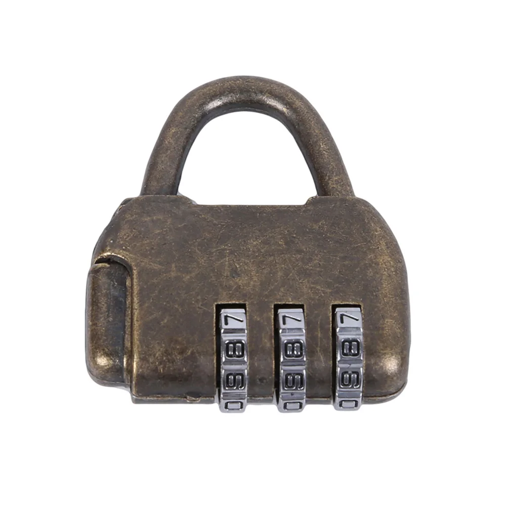 Antique Metal Vintage Cabinet Digit Number Jewelry Box Anti-Theft Case Password Lock Padlock Keyless Code Lock