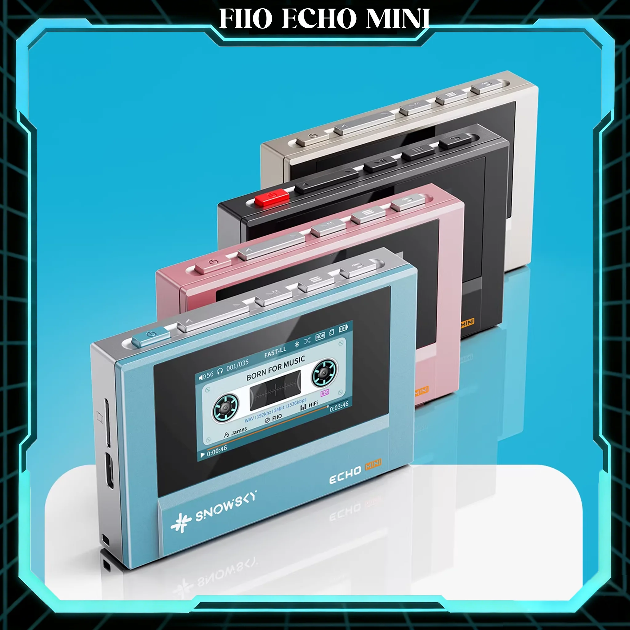 

FiiO ECHO MINI Snow Edition Hi-Res MP3 Player Portable Bluetooth DAP USB DAC Bi-directional Mini Walkman Lossless Audio Sports
