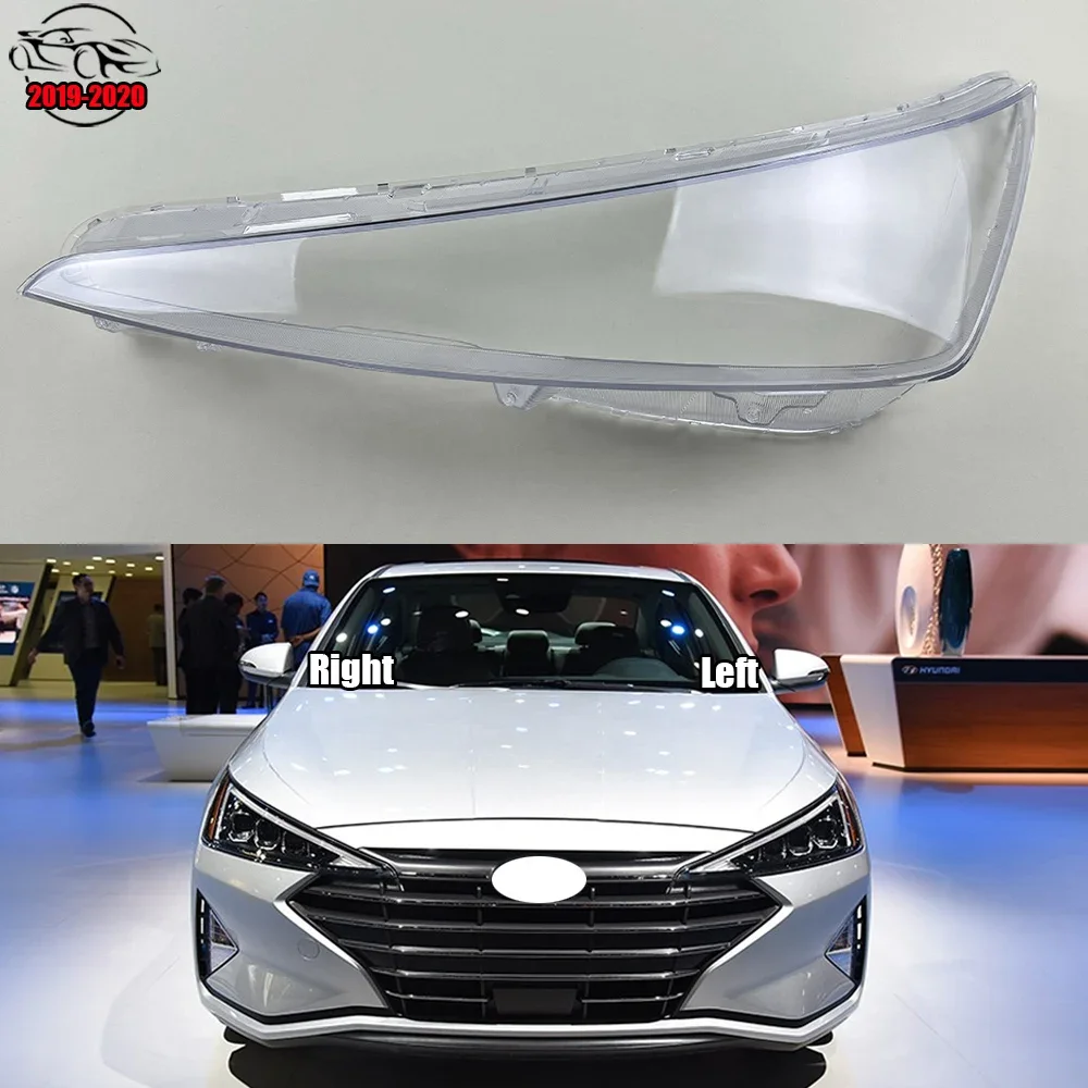 

For Hyundai Elantra (Overseas Version) 2019 2020 Headlamp Cover Transparent Lampshade Headlight Shell Lens Plexiglass