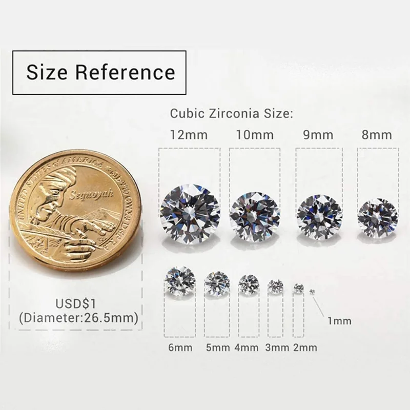 Pierres précieuses synthétiques multicolores en zircon cubique, taille 1.0 ~ 10mm, plaqué, mélange de couleurs, coupe ronde, CZ