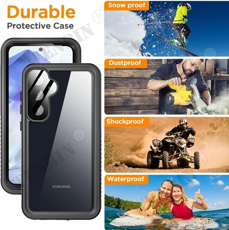 Funda impermeable IP68 para Samsung S24, S23, S22, Ultra Plus, A55, A35, A15, Metal, aluminio, buceo, natación, deportes al aire libre