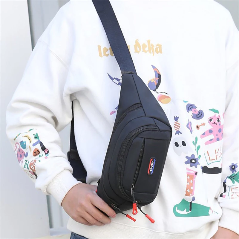 New Men's Chest Bag Fashion Korean-Style Casual Sports Water-Proof Shoulder Crossbody Bag Cross Body Chest Bag For Male Female