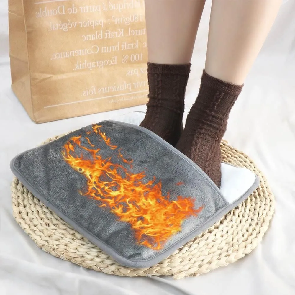 Double-Side Heated Foot Warming Mat 2 In 1 Power Saving Electric Foot Heating Pad Washable Constant Temperature