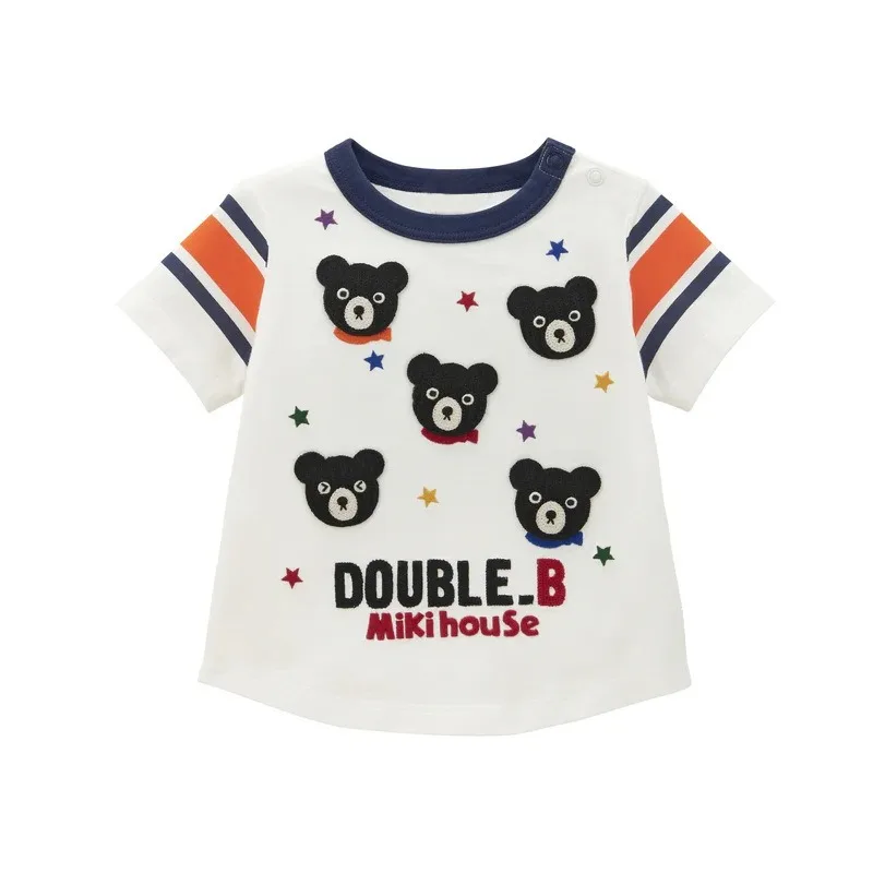 Summer Boys Short Sleeve T-shirts Cartoon Black Bear T-shirt  Boy Clothes Cute Tops Baby Tees Graphic Top Poleras Roupa Infantil